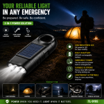 Multi-Function Solar & Hand Crank Emergency Light (TL-919S) - Image 3