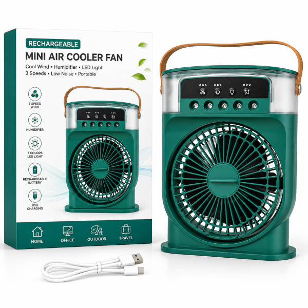 Rechargeable Mini Air Cooler Fan | Portable USB Cooling Fan